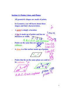 Section 1.1 Points, Lines, and Planes