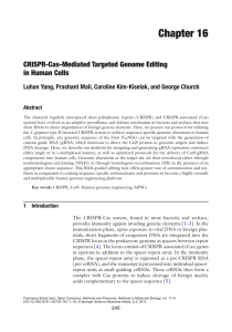 CRISPR-Cas-mediated targeted genome editing in