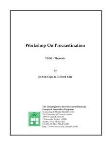 Workshop On Procrastination - Counseling and Mental Health Center