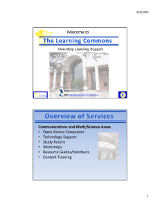 Welcome to the Learning Commons: One