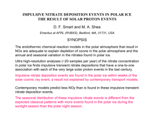 IMPULSIVE NITRATE DEPOSITION EVENTS IN POLAR ICE THE