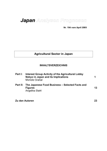Agricultural Sector in Japan - Deutsch-Japanischer