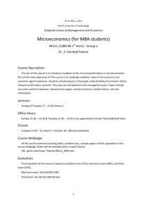 Microeconomics (for MBA students)