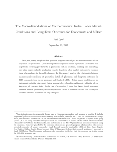 The Macro-Foundations of Microeconomics: Initial Labor