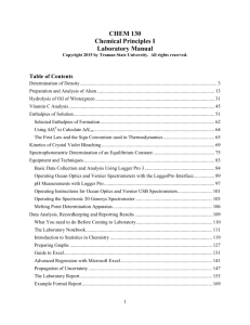 CHEM 130 Chemical Principles I Laboratory Manual