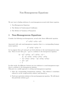 Non-Homogeneous Equations