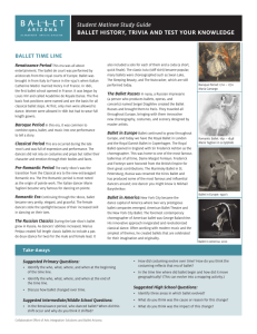 Student Matinee Study Guide BALLEt hiStORy, tRiviA ANd tESt