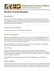 EXS 3321: Exercise Physiology - The William and Ida Friday Center