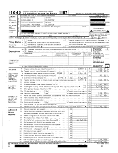 2007 tax return - Hillary Clinton