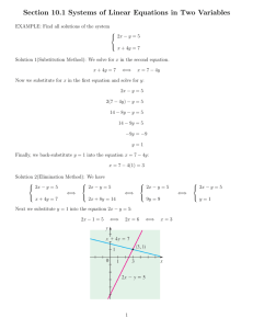Section 10.1 Systems of Linear Equations in Two Variables