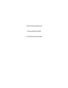 Cloud Computing Secured Thomas Mitchell