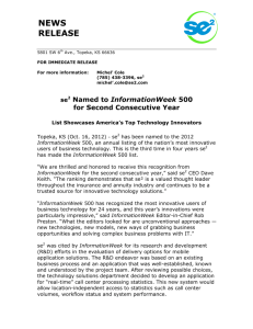 se 2 Named to InformationWeek 500 for Second Consecutive Year