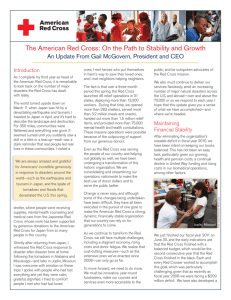 The American Red Cross: On the Path to Stability and Growth