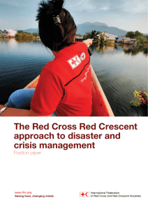 The Red Cross Red Crescent approach to disaster and crisis
