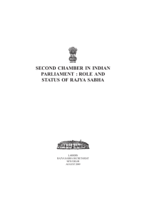 second chamber in indian parliament : role and status of rajya sabha