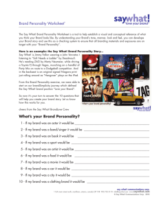 Brand Personality Worksheet