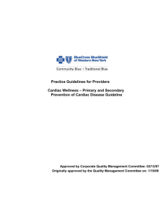 Primary and Secondary Prevention of Cardiac Disease Guideline