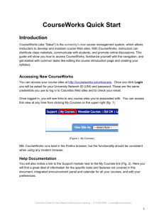 CourseWorks Quick Start - Columbia Center for New Media