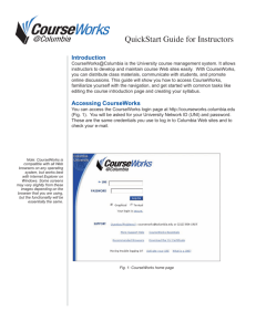 CourseWorks QuickStart Guide - Columbia Center for New Media