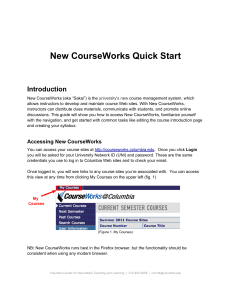 New CourseWorks Quick Start Introduction