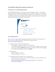 CourseWorks Quick Start Guide for Instructors