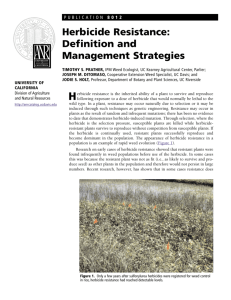 Herbicide Resistance: Definition and Management