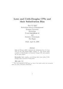 Lowe and Cobb-Douglas CPIs and their Substitution Bias