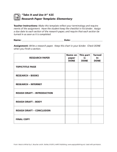 “Take It and Use It” #35 Research Paper Template: Elementary