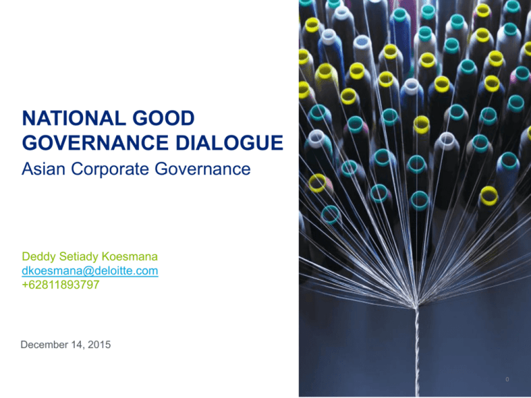 Corporate Governance Trends National Good Governance Dialogue