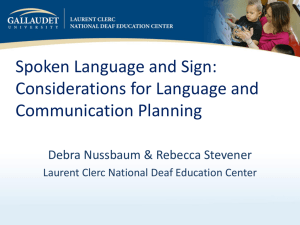 Spoken Language and Sign - Statewide Conference for Education