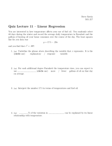 Quiz Lecture 11 – Linear Regression