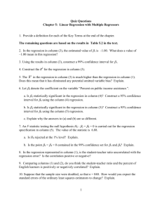 1 Quiz Questions Chapter 5: Linear Regression with Multiple