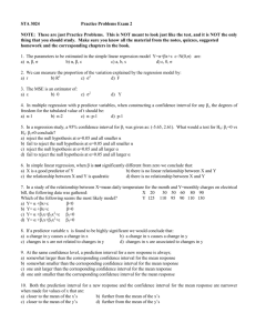 STA 3024 Practice Problems Exam 2 NOTE: These are just Practice