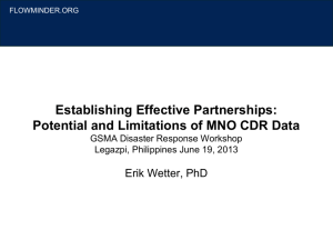 Potential and Limitations of MNO CDR Data