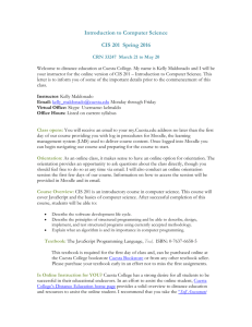 Introduction to Computer Science CIS 201 Spring 2016