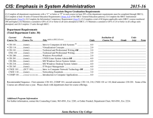 CIS: Emphasis in System Administration 2015-16
