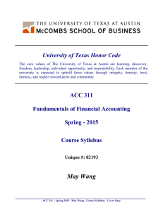 ACC 311 - Fundamentals of Financial Accounting