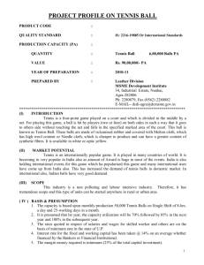 project profile on tennis ball - MSME