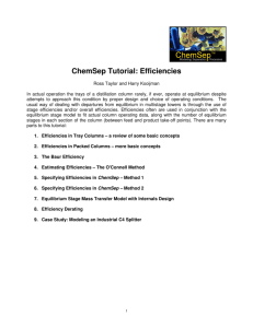 ChemSep Tutorial: Efficiencies