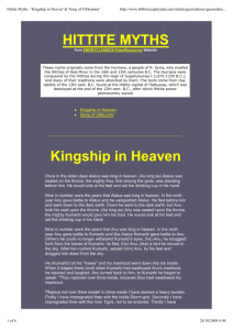 Hittite Myths - 'Kingship in Heaven' & 'Song of Ullikummi'