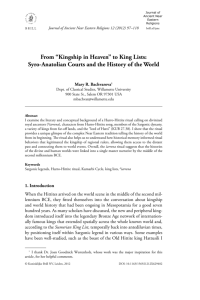 From “Kingship in Heaven” to King Lists: Syro