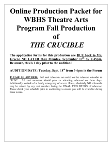 Online Production Packet for WBHS Theatre Arts Program Fall