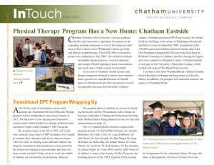 Physical Therapy Program Has a New Home: Chatham Eastside