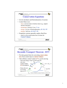 Conservation Equations Reynolds Transport Theorem