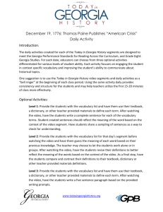 Introduction: Optional Activities: December 19, 1776: Thomas Paine