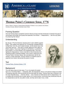Thomas Paine's "Common Sense"
