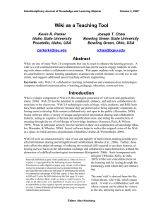 Wiki as a Teaching Tool - Interdisciplinary Journal of e