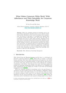 What Makes Corporate Wikis Work? Wiki Affordances and Their