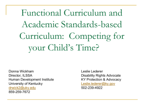 Functional Curriculum and Functional Curriculum and Academic