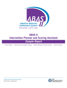 Example of ABAS-II write up with two respondents